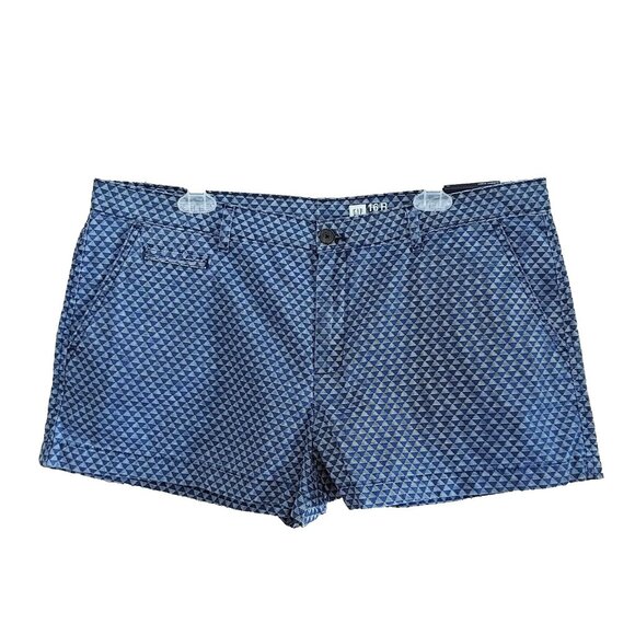 Gap Women's Chino Summer Short Low Rise Diamond Geo Print Shorts Size 16 R New - Picture 1 of 4